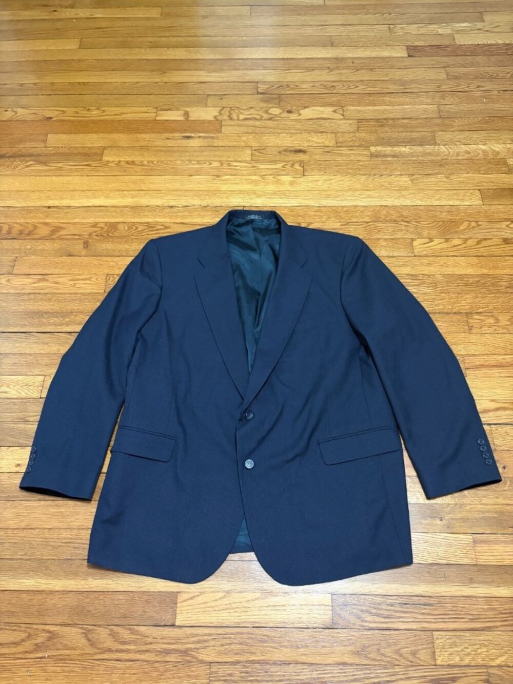 Vintage Barrington Mens Blazer Jacket Sz 50L Navy Blue Wool 2 Button Sport Coat